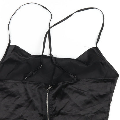 Womens UK Size 12 PRETTYLITTLETHING Black Camisole T-Shirt