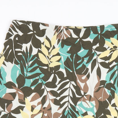 Marks and Spencer Womens Multicoloured Geometric Viscose A-Line Skirt Size 10