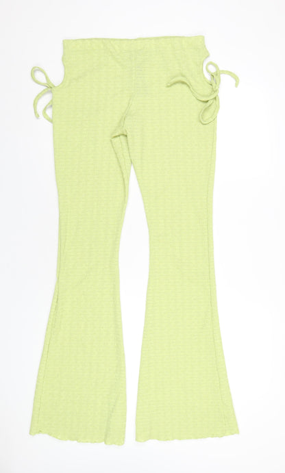 PRETTYLITTLETHING Womens Green Polyester Trousers Size 14 L35 in Regular