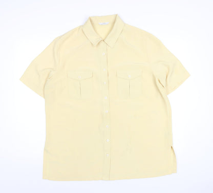 Womens UK Size 18 Marks and Spencer Yellow Basic Button-Up