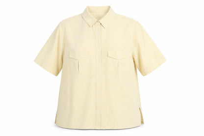 Marks & Spencer Womens Yellow Polyester Basic Button-Up Size 18 Collared