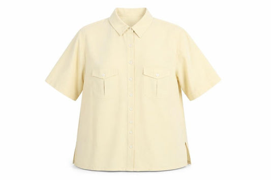 Marks & Spencer Womens Yellow Polyester Basic Button-Up Size 18 Collared
