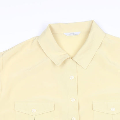 Womens UK Size 18 Marks and Spencer Yellow Basic Button-Up