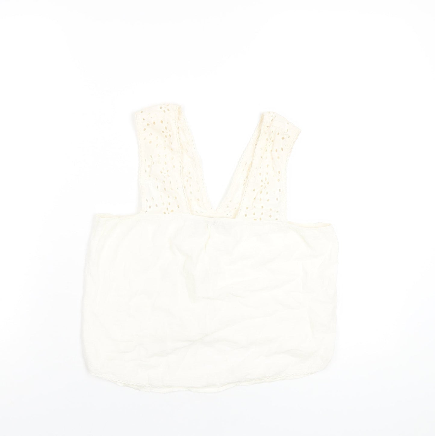 Womens UK Size S Zara Ivory Basic Tank