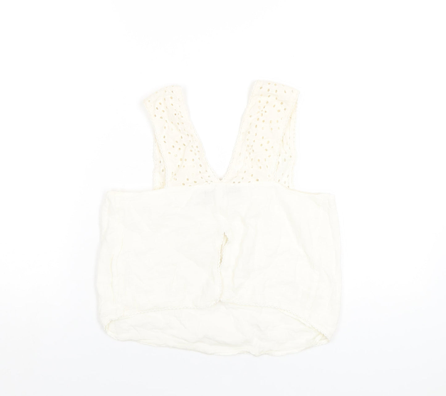Womens UK Size S Zara Ivory Basic Tank