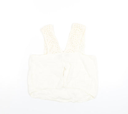 Womens UK Size S Zara Ivory Basic Tank