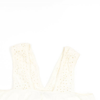 Womens UK Size S Zara Ivory Basic Tank