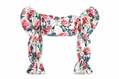 PRETTYLITTLETHING Womens Multicoloured Floral Polyester Cropped T-Shirt Size 4 Sweetheart