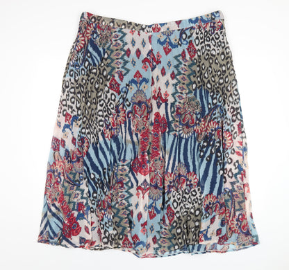 Monsoon Womens Multicoloured Geometric Polyester Pleated Skirt Size XL