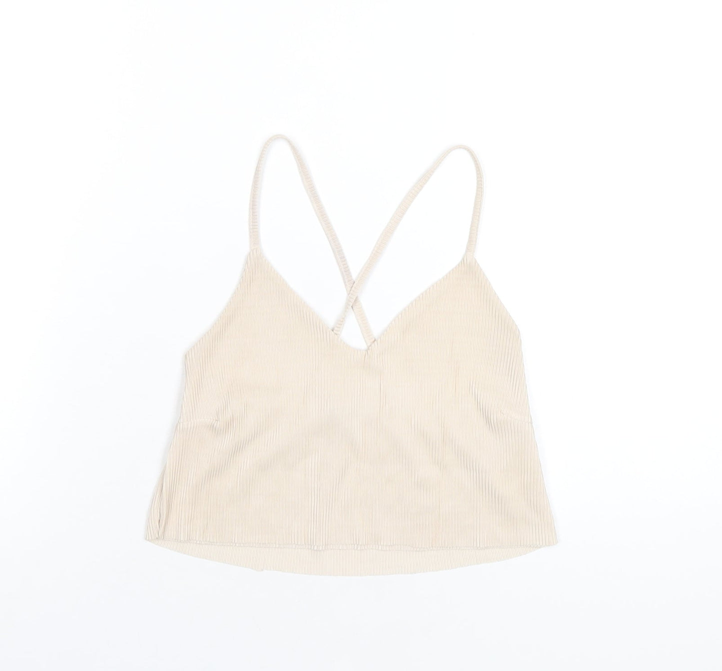Womens UK Size 6 PRETTYLITTLETHING Beige Camisole T-Shirt