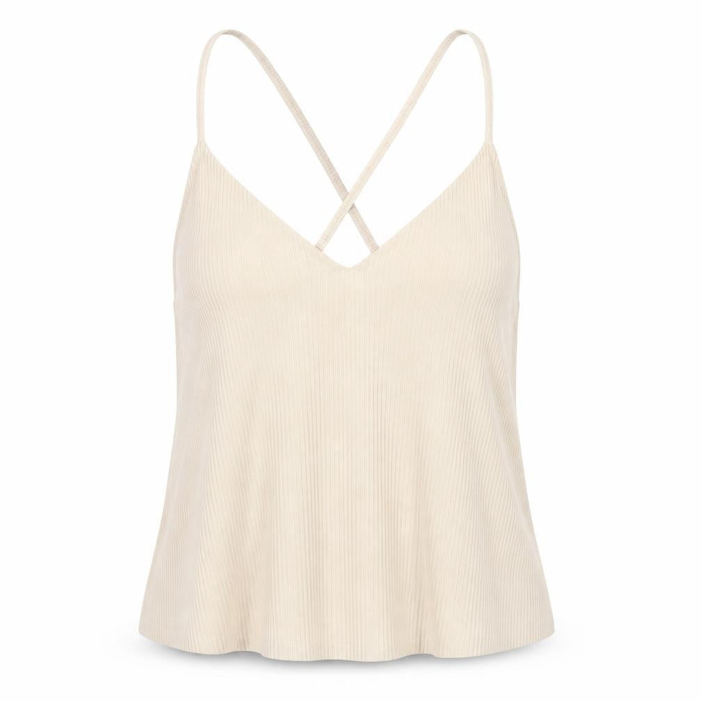 Womens UK Size 6 PRETTYLITTLETHING Beige Camisole T-Shirt