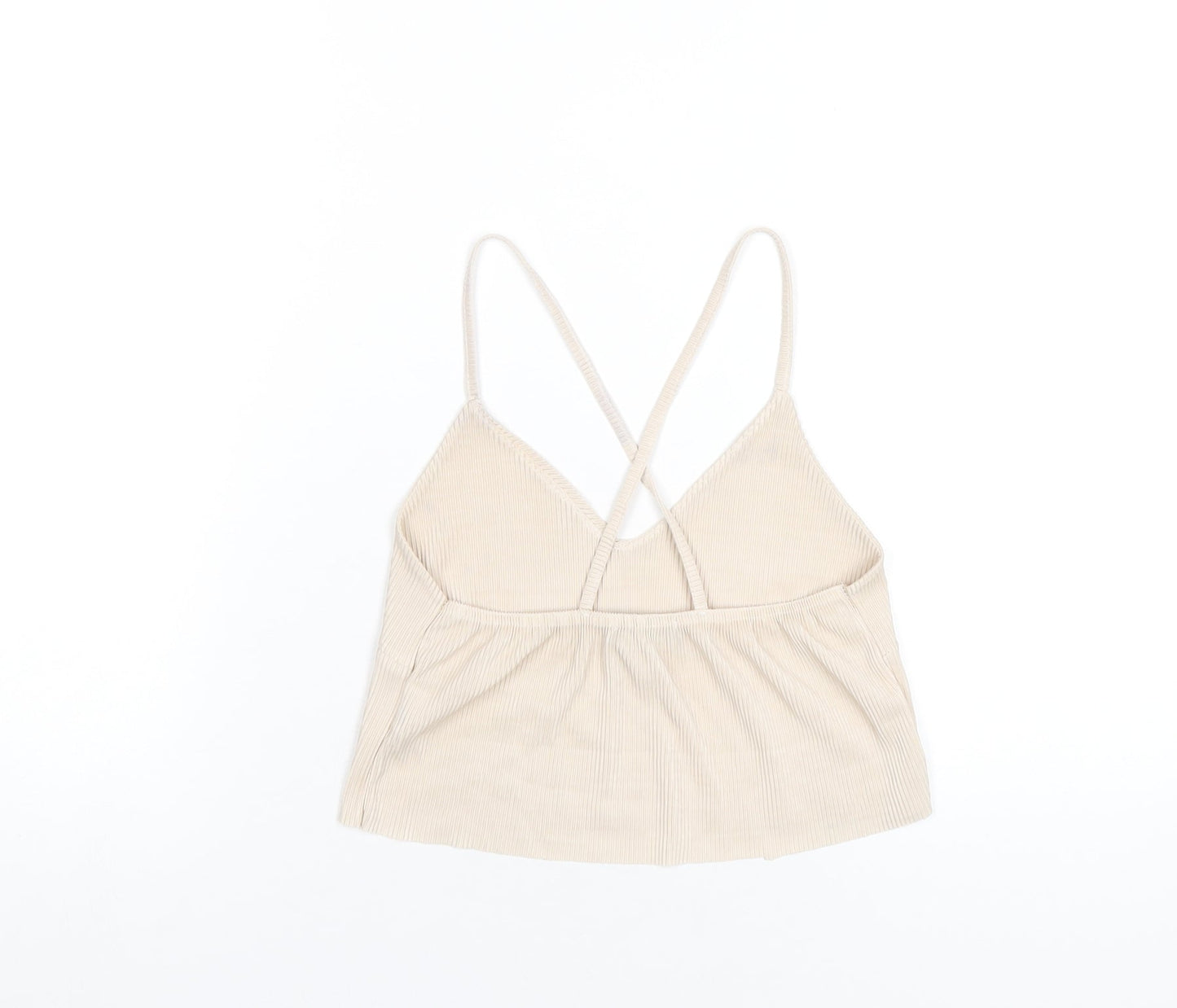 Womens UK Size 6 PRETTYLITTLETHING Beige Camisole T-Shirt