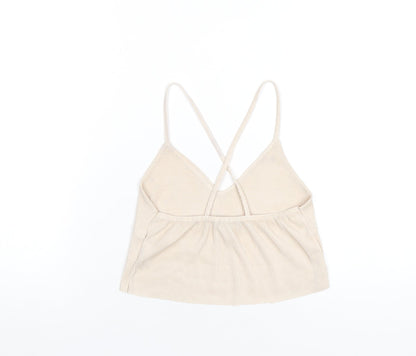 Womens UK Size 6 PRETTYLITTLETHING Beige Camisole T-Shirt