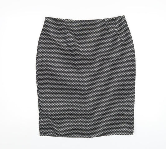 Kasper Womens Black Polyester Straight & Pencil Skirt Size 10 Zip