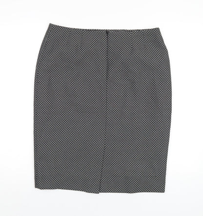 Kasper Womens Black Polyester Straight & Pencil Skirt Size 10 Zip