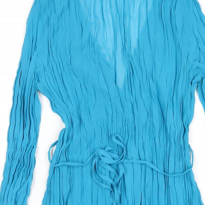 NEXT Womens Blue Polyester A-Line Size 12 V-Neck Pullover