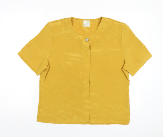 Womens UK Size 14 Classic Yellow Basic T-Shirt