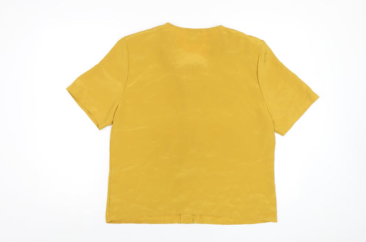 Womens UK Size 14 Classic Yellow Basic T-Shirt