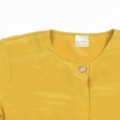Womens UK Size 14 Classic Yellow Basic T-Shirt