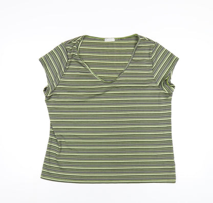 Womens UK Size XL Planet Green Basic T-Shirt