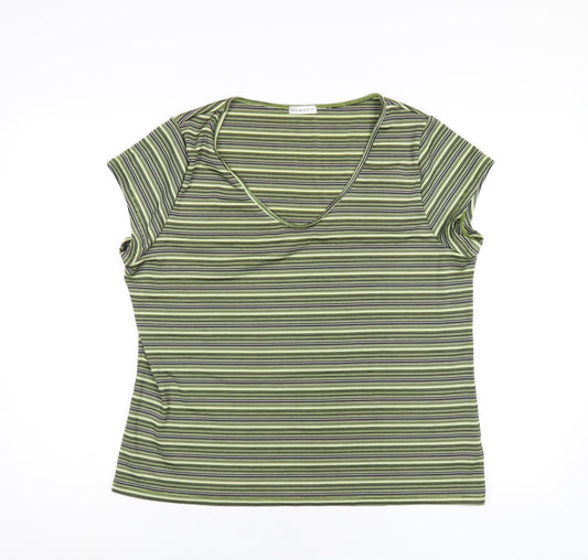 Womens UK Size XL Planet Green Basic T-Shirt