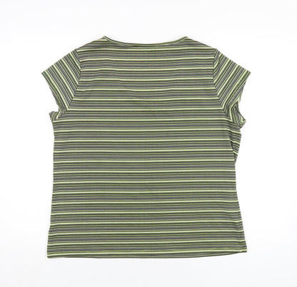 Womens UK Size XL Planet Green Basic T-Shirt