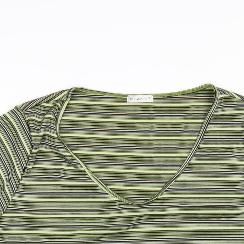 Womens UK Size XL Planet Green Basic T-Shirt