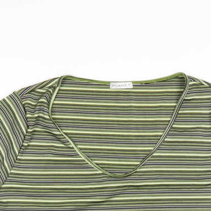 Womens UK Size XL Planet Green Basic T-Shirt