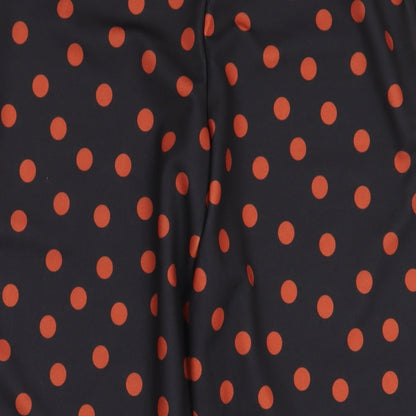 New Look Womens Black Polka Dot Polyester Trousers Size 8 L25 in Regular