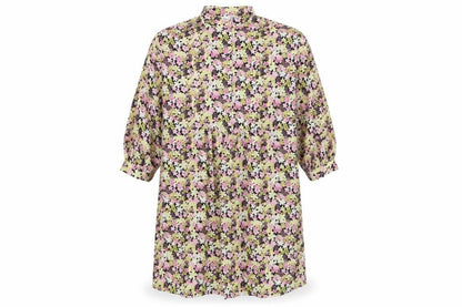 Selected Femme Womens Multicoloured Floral Polyester A-Line Size 8 Round Neck Button