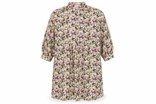 Selected Femme Womens Multicoloured Floral Polyester A-Line Size 8 Round Neck Button
