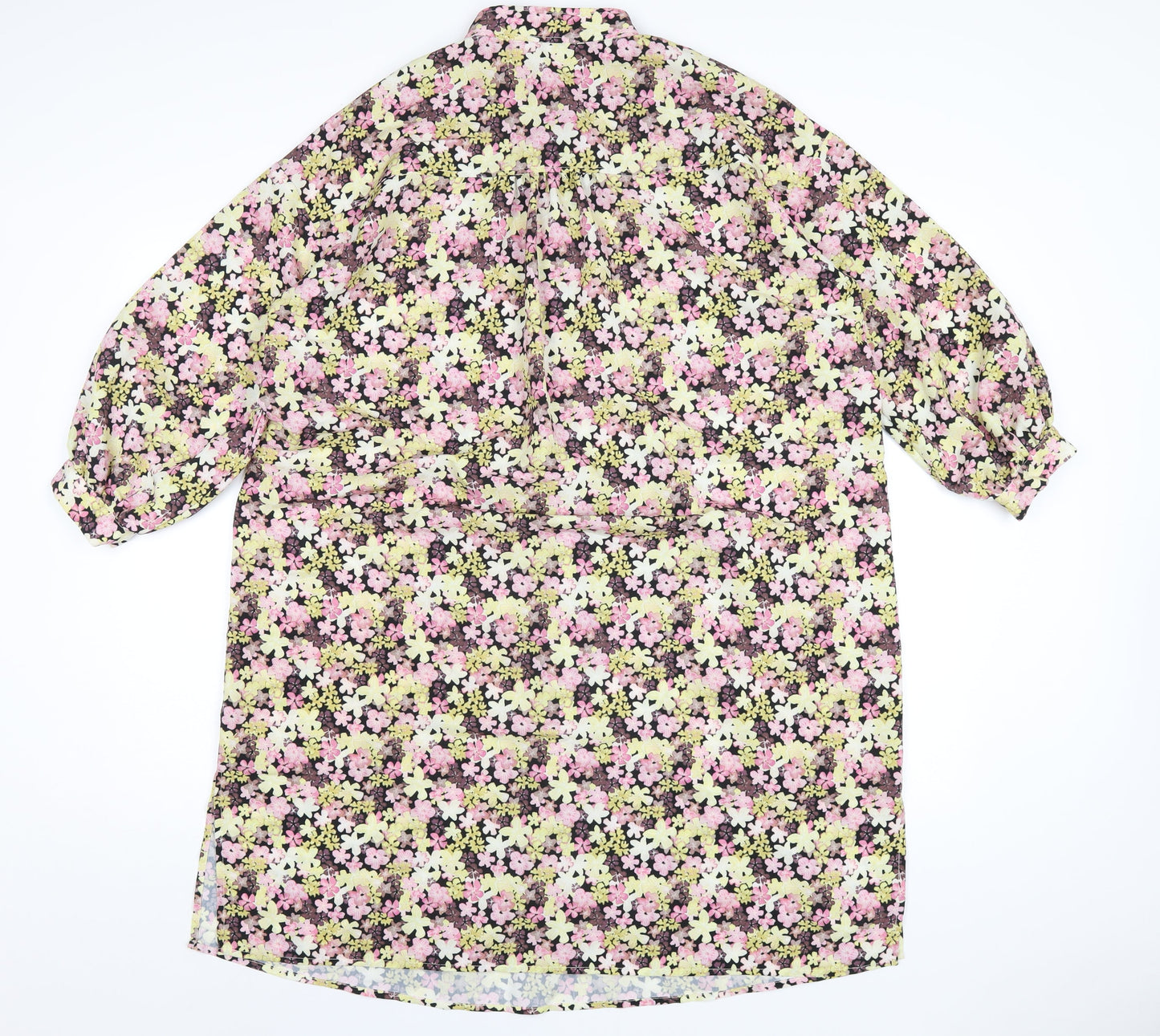 Selected Femme Womens Multicoloured Floral Polyester A-Line Size 8 Round Neck Button