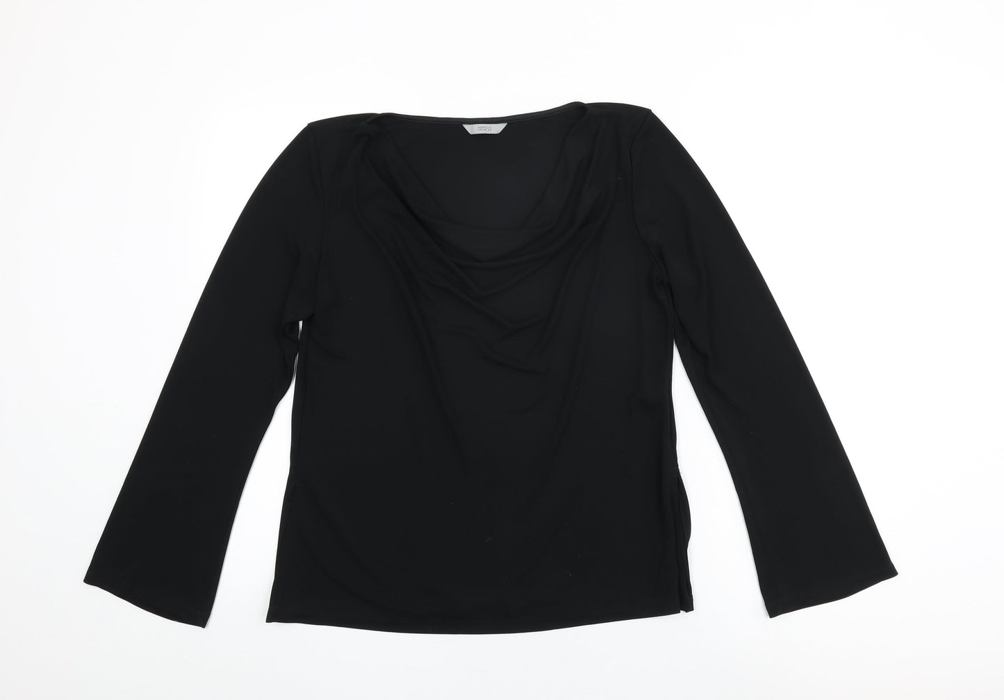 Womens UK Size 14 Marks and Spencer Black Basic T-Shirt