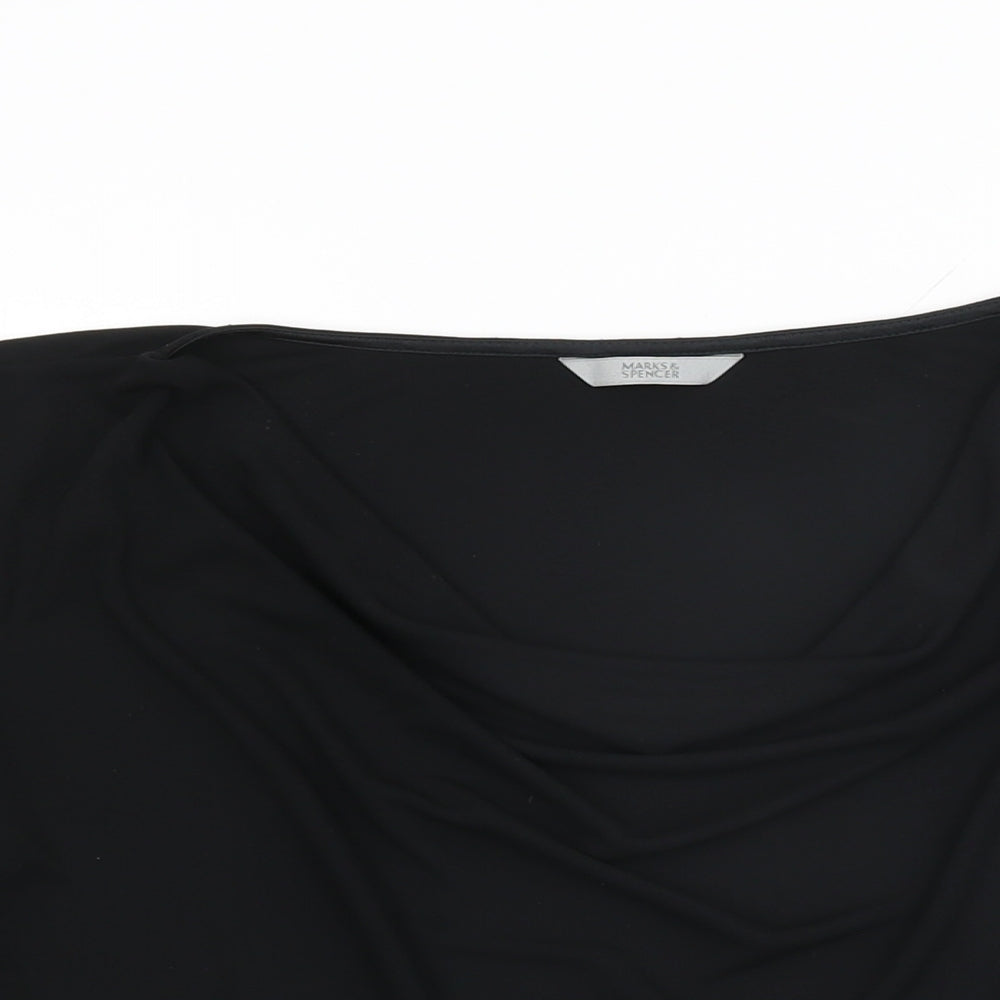 Womens UK Size 14 Marks and Spencer Black Basic T-Shirt