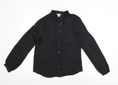 Womens UK Size 8 Monsoon Black Basic Button-Up