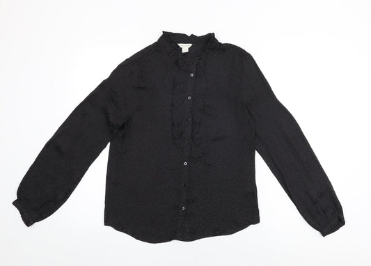 Womens UK Size 8 Monsoon Black Basic Button-Up
