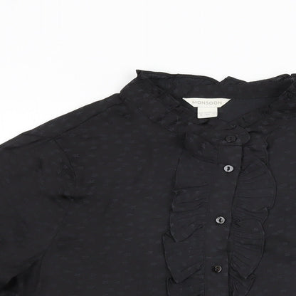 Womens UK Size 8 Monsoon Black Basic Button-Up