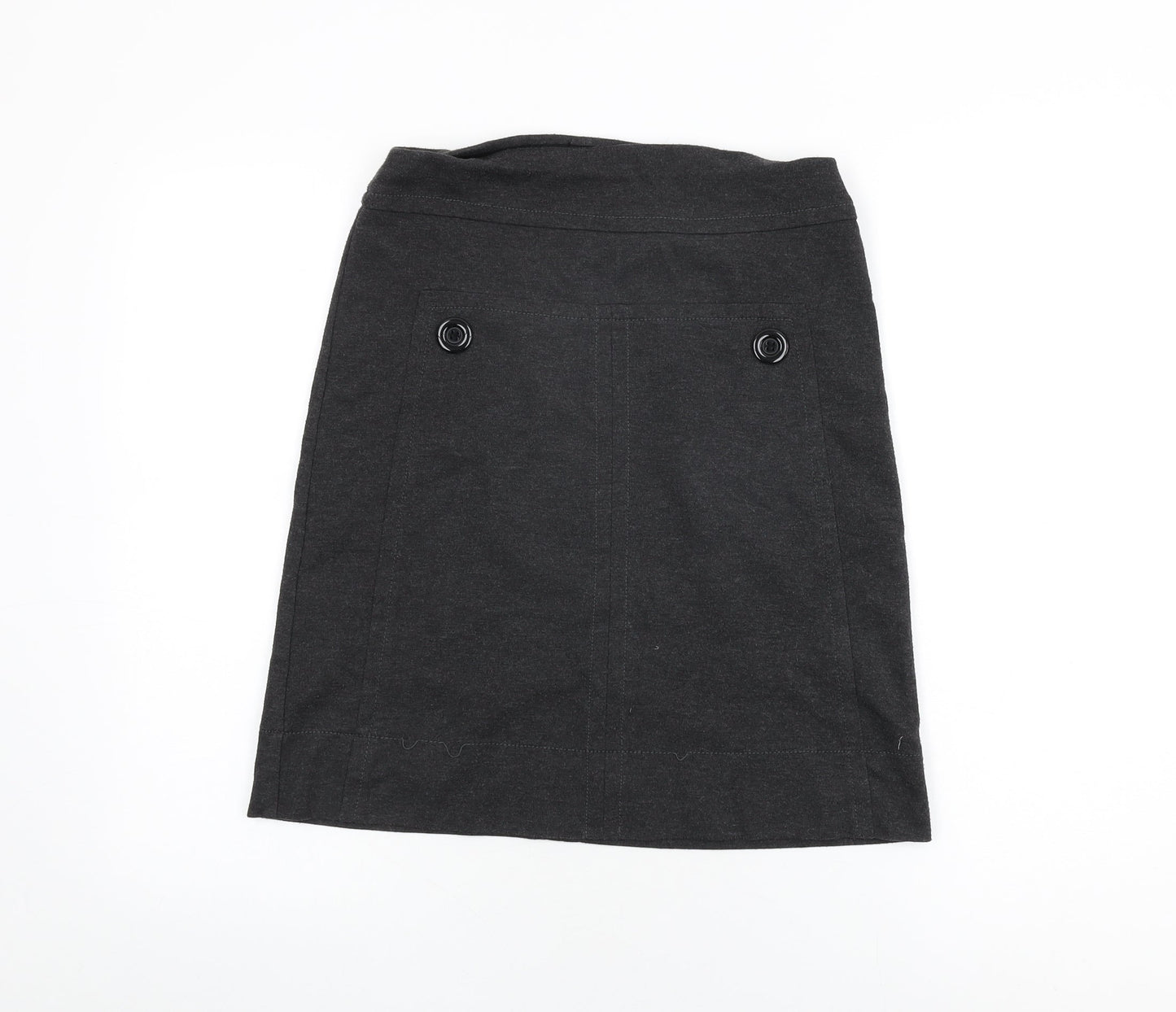 Marks and Spencer Womens Grey Polyester A-Line Skirt Size 8