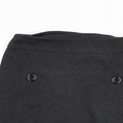 Marks and Spencer Womens Grey Polyester A-Line Skirt Size 8