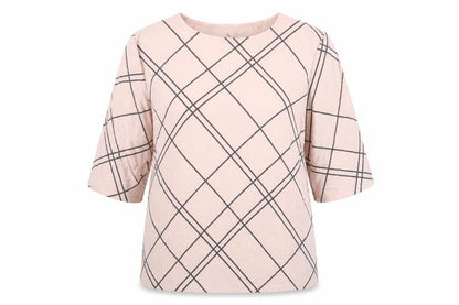 Next Womens Pink Geometric Polyester Basic Blouse Size 14 Round Neck