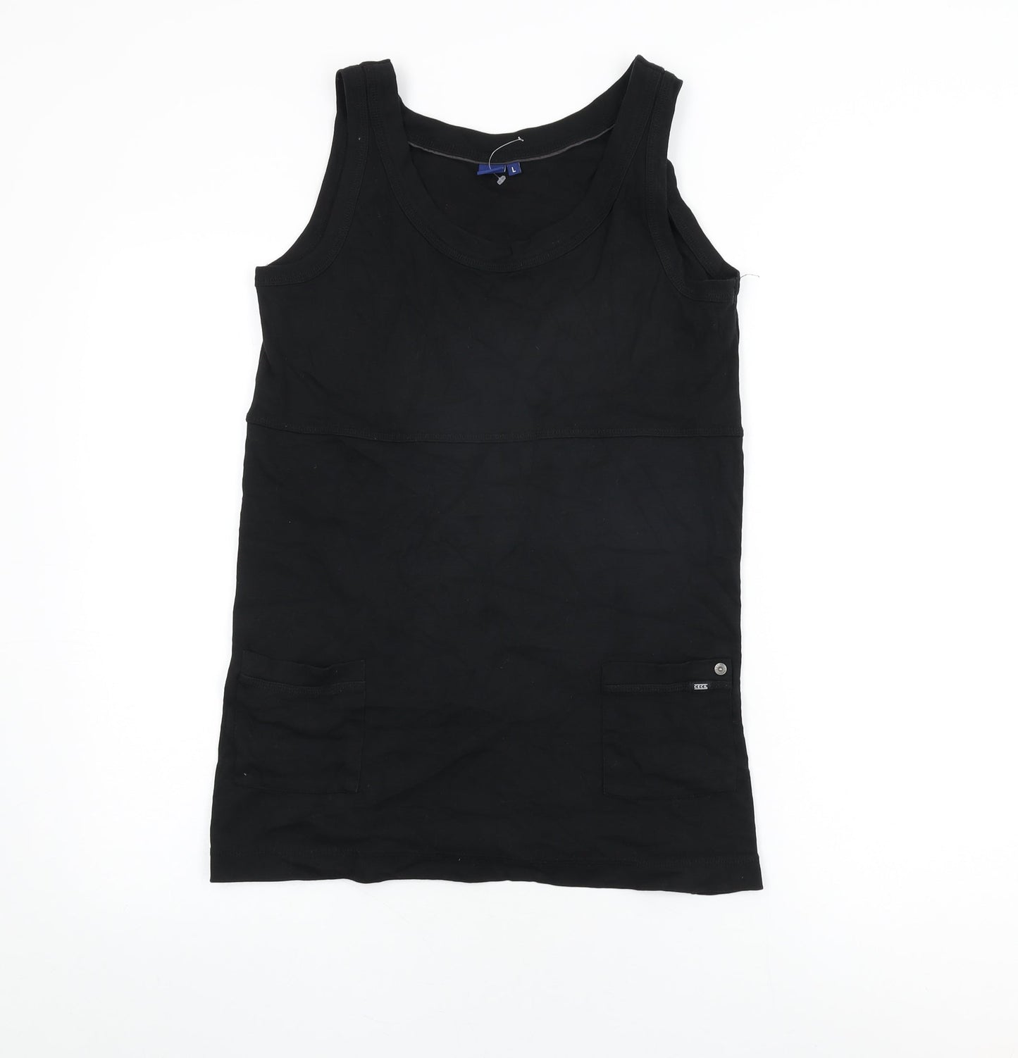 Womens UK Size L Cecil Black Basic Tank