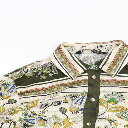 Womens UK Size XS Zara Ivory Basic Button-Up