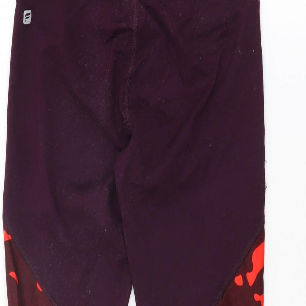 Fabletics Womens Purple Geometric Polyester Pedal Pusher Leggings Size XS L20.5 in Regular Pullover