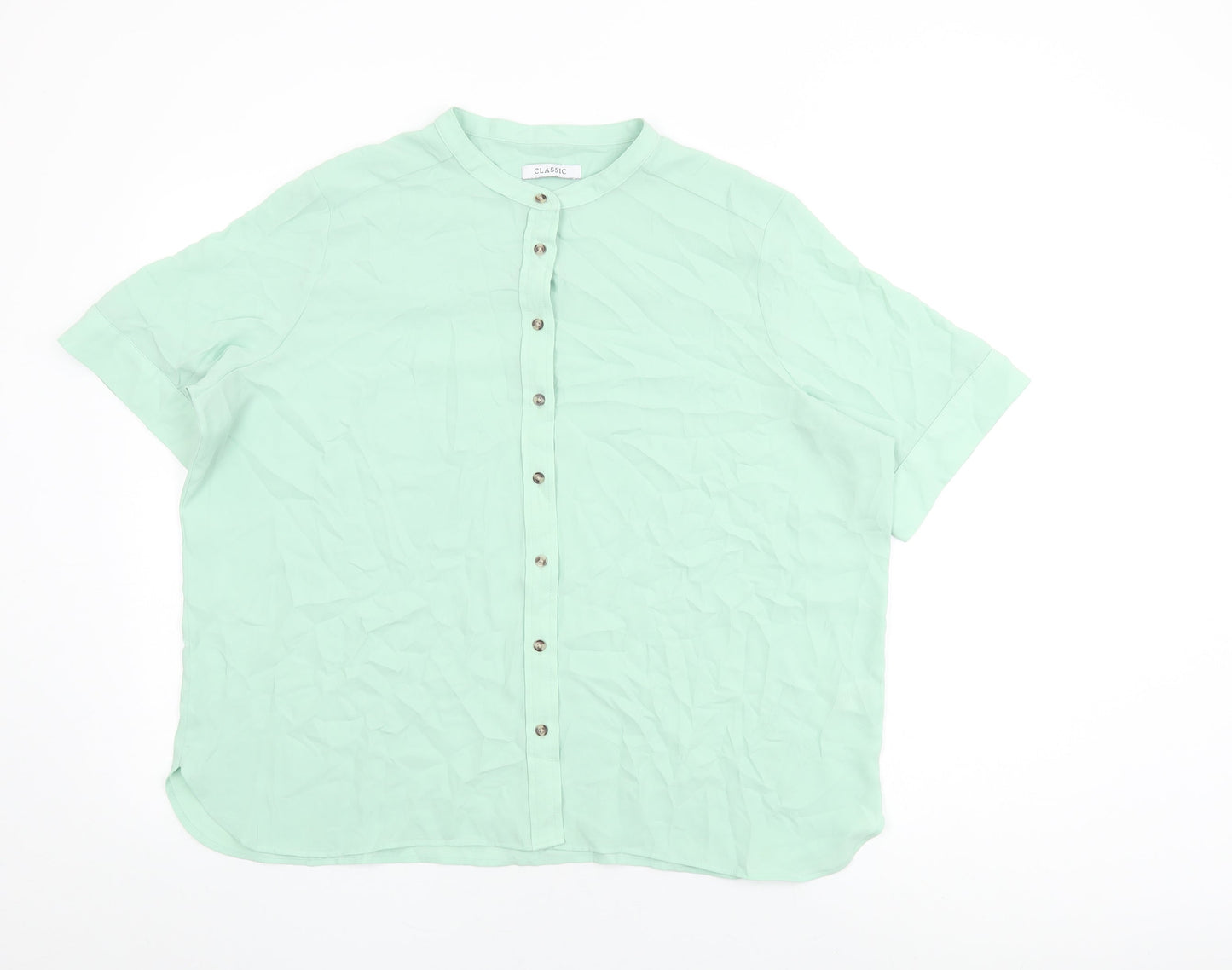 Womens UK Size 18 Marks and Spencer Green Basic Button-Up