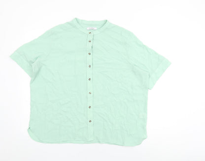 Womens UK Size 18 Marks and Spencer Green Basic Button-Up