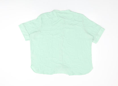 Womens UK Size 18 Marks and Spencer Green Basic Button-Up