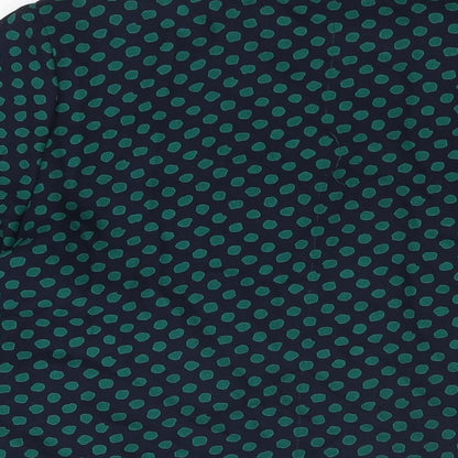 Koret Womens Blue Polka Dot Polyester Basic Button-Up Size 14 Round Neck