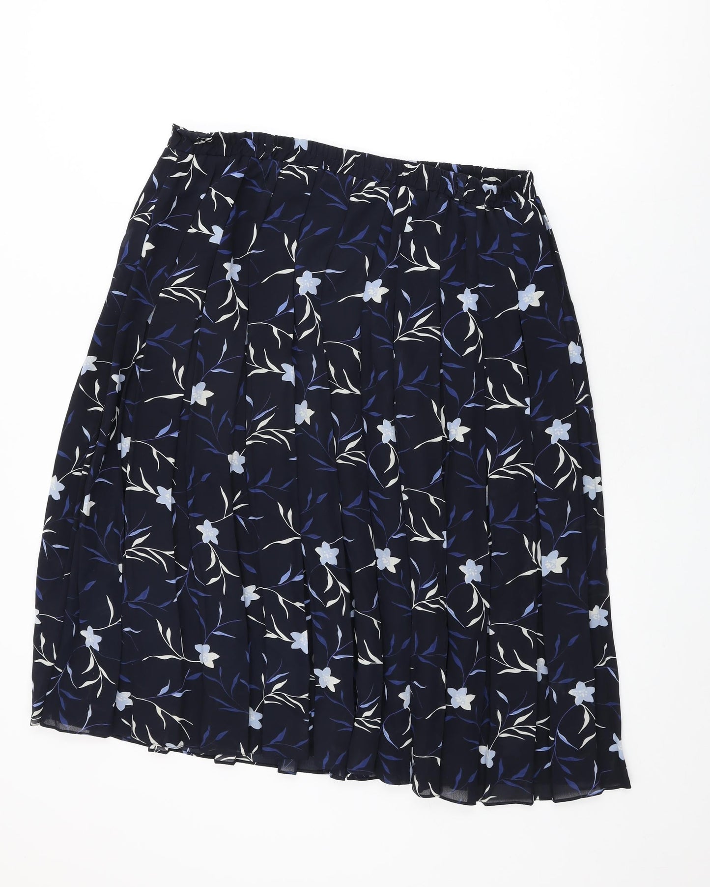 Design Essentials Womens Blue Floral Polyester Swing Skirt Size 20