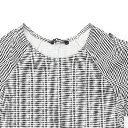 New Look Womens Grey Houndstooth Polyester Shift Size 12 Round Neck Pullover