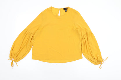 Womens UK Size 8 New Look Yellow Basic Blouse